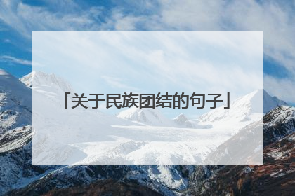 关于民族团结的句子