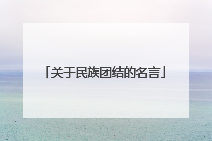 关于民族团结的名言