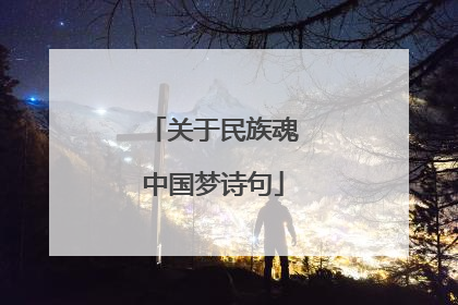 关于民族魂中国梦诗句