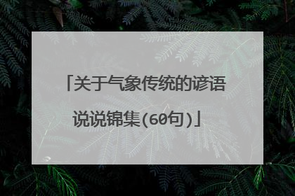 关于气象传统的谚语说说锦集(60句)