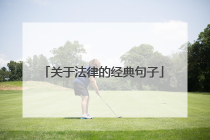 关于法律的经典句子