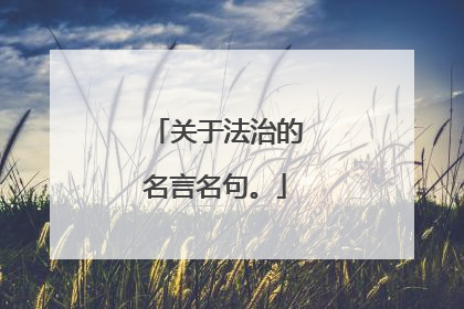 关于法治的名言名句。