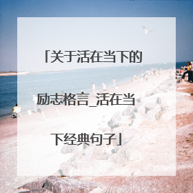 关于活在当下的励志格言_活在当下经典句子