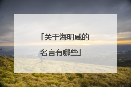 关于海明威的名言有哪些