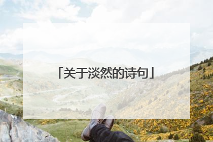 关于淡然的诗句