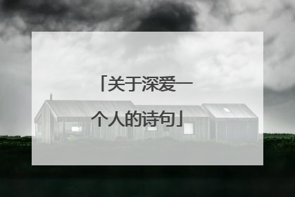 关于深爱一个人的诗句