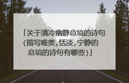 关于清冷幽静意境的诗句(描写唯美,恬淡,宁静的意境的诗句有哪些)