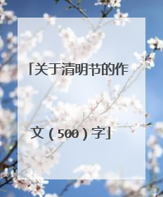 关于清明节的作文(500)字