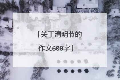 关于清明节的作文600字