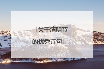 关于清明节的优秀诗句