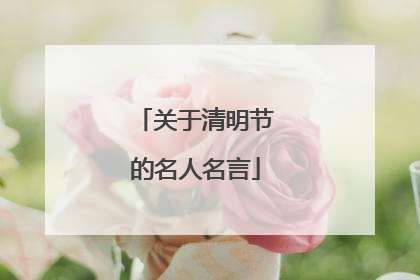 关于清明节的名人名言
