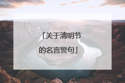 关于清明节的名言警句