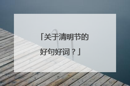 关于清明节的好句好词？