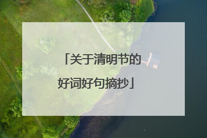 关于清明节的好词好句摘抄