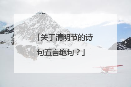 关于清明节的诗句五言绝句?