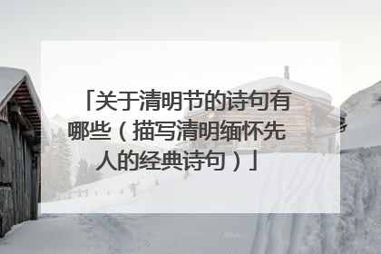 关于清明节的诗句有哪些(描写清明缅怀先人的经典诗句)