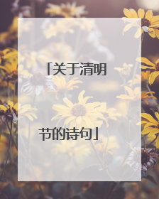 关于清明节的诗句
