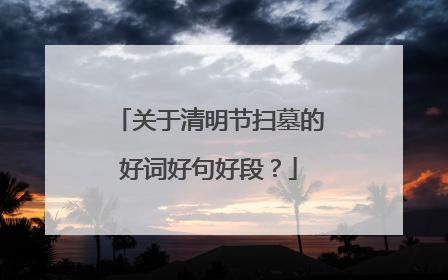 关于清明节扫墓的好词好句好段?