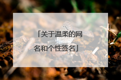 关于温柔的网名和个性签名