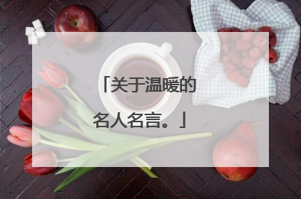 关于温暖的名人名言。