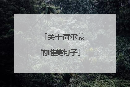 关于荷尔蒙的唯美句子