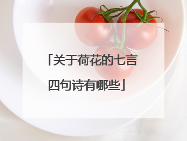 关于荷花的七言四句诗有哪些