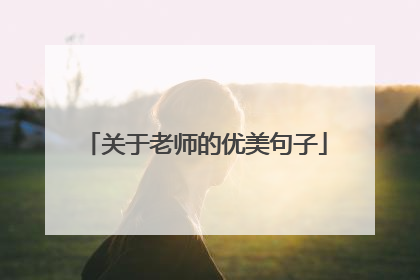 关于老师的优美句子