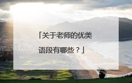 关于老师的优美语段有哪些？