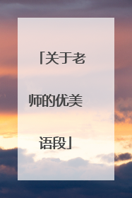关于老师的优美语段