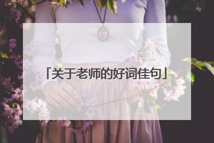 关于老师的好词佳句