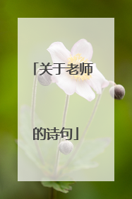 关于老师的诗句