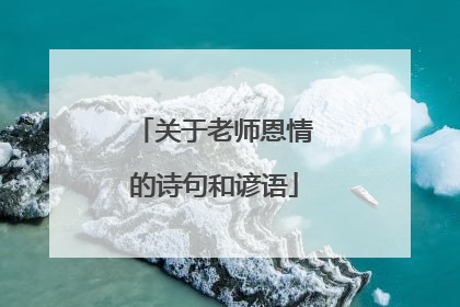 关于老师恩情的诗句和谚语