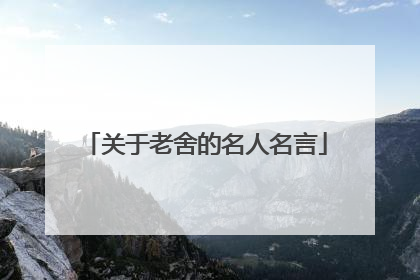 关于老舍的名人名言