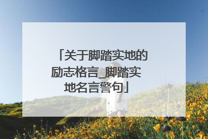 关于脚踏实地的励志格言_脚踏实地名言警句