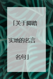 关于脚踏实地的名言名句