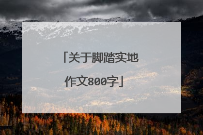 关于脚踏实地作文800字