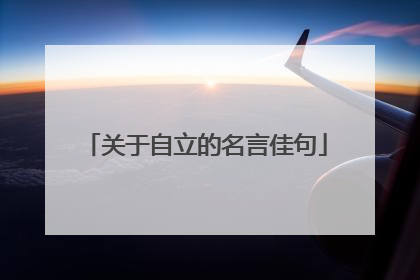 关于自立的名言佳句