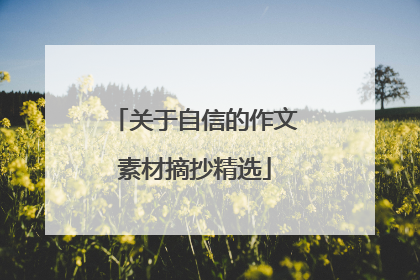 关于自信的作文素材摘抄精选