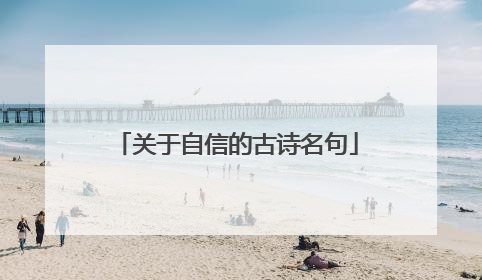 关于自信的古诗名句