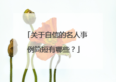 关于自信的名人事例简短有哪些?