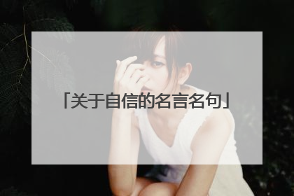 关于自信的名言名句