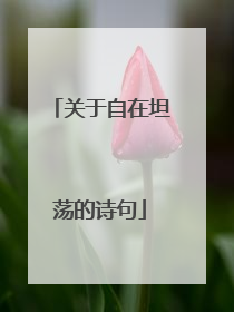 关于自在坦荡的诗句