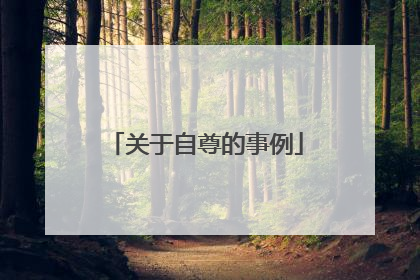 关于自尊的事例