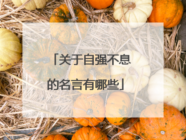 关于自强不息的名言有哪些