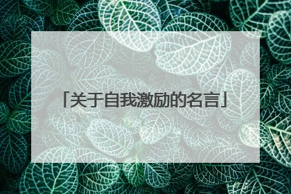 关于自我激励的名言