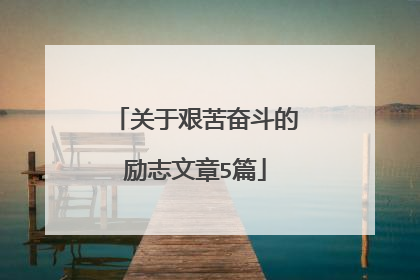 关于艰苦奋斗的励志文章5篇