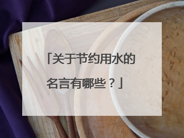 关于节约用水的名言有哪些?