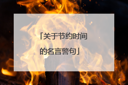 关于节约时间的名言警句