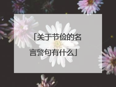 关于节俭的名言警句有什么