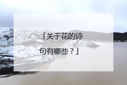 关于花的诗句有哪些？